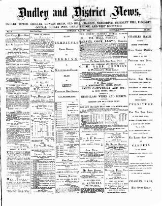 cover page of Dudley and District News published on May 17, 1884