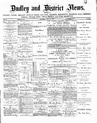 cover page of Dudley and District News published on May 31, 1884