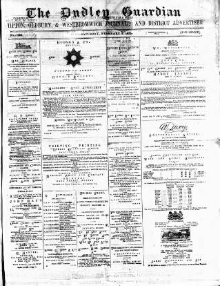 cover page of Dudley Guardian published on February 6, 1875