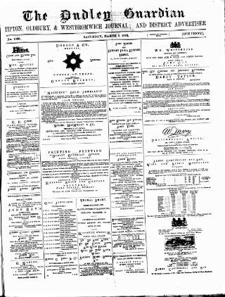cover page of Dudley Guardian published on March 6, 1875