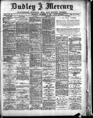 cover page of Dudley Mercury published on December 17, 1887
