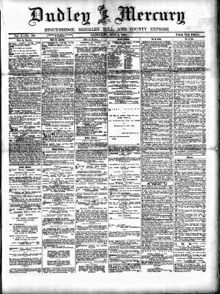 cover page of Dudley Mercury published on May 4, 1889