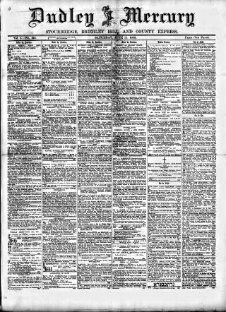 cover page of Dudley Mercury published on June 15, 1889