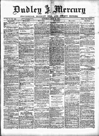 cover page of Dudley Mercury published on June 22, 1889