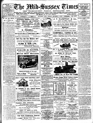 cover page of Mid Sussex Times published on September 17, 1912