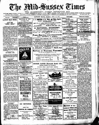 cover page of Mid Sussex Times published on June 18, 1918