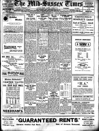 cover page of Mid Sussex Times published on August 2, 1927