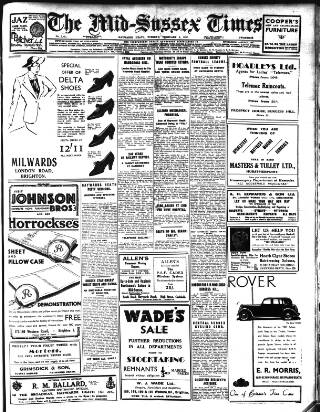 cover page of Mid Sussex Times published on February 2, 1937