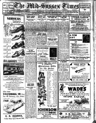 cover page of Mid Sussex Times published on December 14, 1937