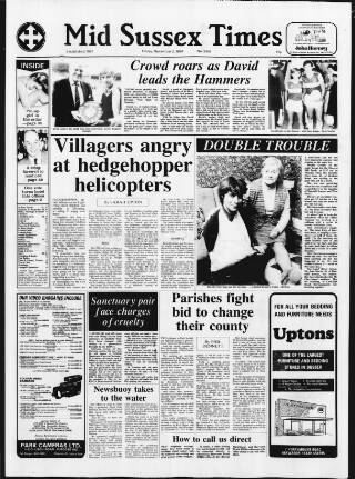 cover page of Mid Sussex Times published on November 2, 1984