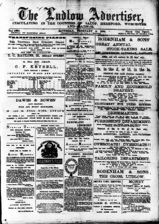 cover page of Ludlow Advertiser published on February 2, 1895