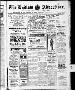 cover page of Ludlow Advertiser published on April 4, 1914