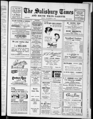 cover page of Salisbury Times published on September 17, 1943