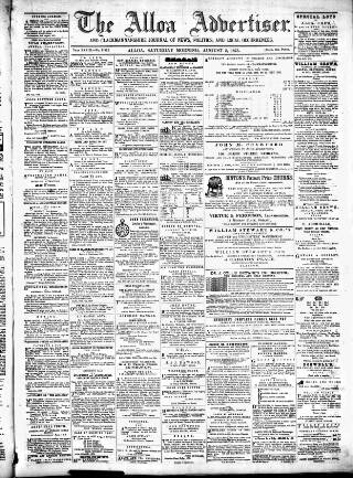 cover page of Alloa Advertiser published on August 2, 1873