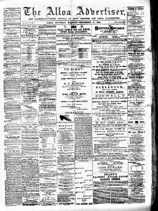 cover page of Alloa Advertiser published on September 17, 1892