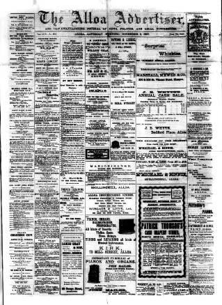 cover page of Alloa Advertiser published on November 2, 1907