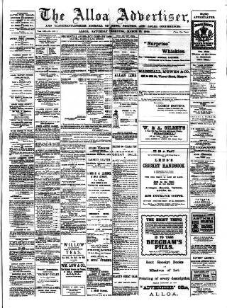cover page of Alloa Advertiser published on March 19, 1910