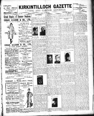 cover page of Kirkintilloch Gazette published on June 18, 1915