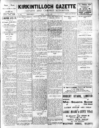 cover page of Kirkintilloch Gazette published on June 18, 1937