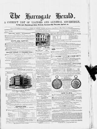 cover page of Harrogate Herald published on June 18, 1856