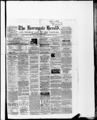 cover page of Harrogate Herald published on February 2, 1860