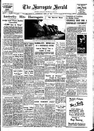 cover page of Harrogate Herald published on September 17, 1947