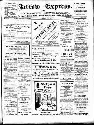 cover page of Jarrow Express published on August 2, 1907