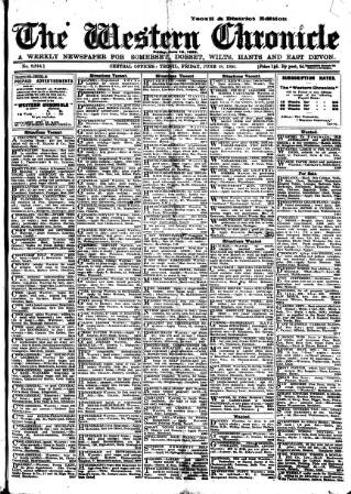 cover page of Western Chronicle published on June 18, 1920