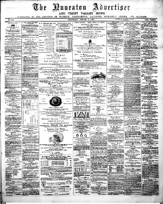 cover page of Nuneaton Advertiser published on August 2, 1879