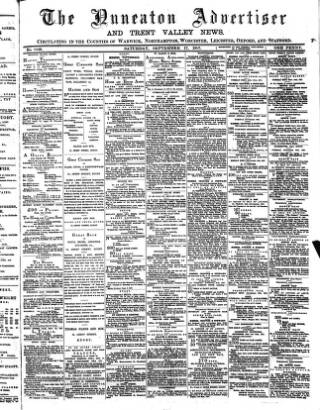 cover page of Nuneaton Advertiser published on September 17, 1887