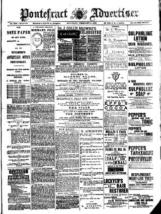 cover page of Pontefract Advertiser published on February 2, 1889