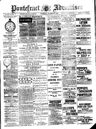 cover page of Pontefract Advertiser published on November 2, 1889