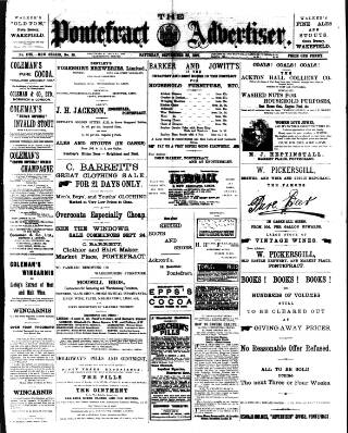 cover page of Pontefract Advertiser published on September 25, 1897