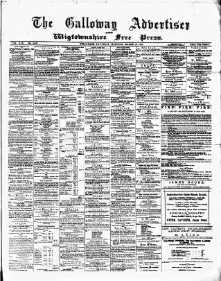 cover page of Galloway Advertiser and Wigtownshire Free Press published on March 19, 1885