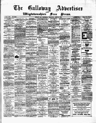 cover page of Galloway Advertiser and Wigtownshire Free Press published on June 18, 1885
