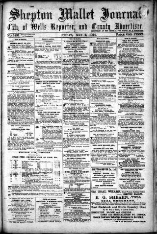 cover page of Shepton Mallet Journal published on May 2, 1924