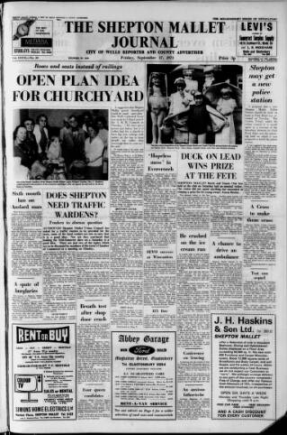 cover page of Shepton Mallet Journal published on September 17, 1971