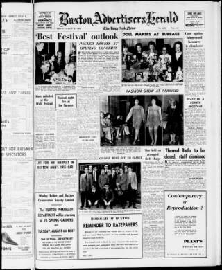 cover page of Buxton Advertiser published on August 2, 1963