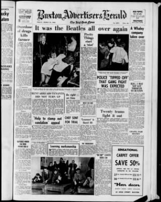 cover page of Buxton Advertiser published on March 19, 1965