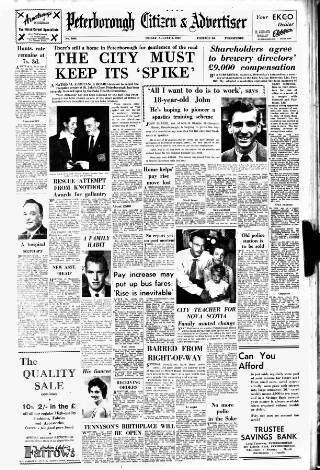 cover page of Peterborough Advertiser published on August 2, 1957