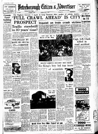 cover page of Peterborough Advertiser published on May 2, 1958
