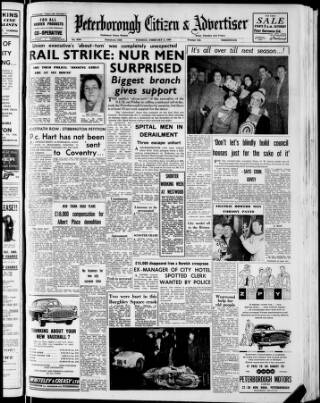 cover page of Peterborough Advertiser published on February 2, 1960
