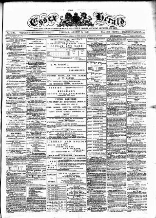 cover page of Essex Herald published on August 2, 1881