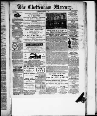 cover page of Cheltenham Mercury published on February 2, 1889