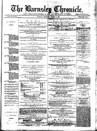 cover page of Barnsley Chronicle published on August 2, 1873