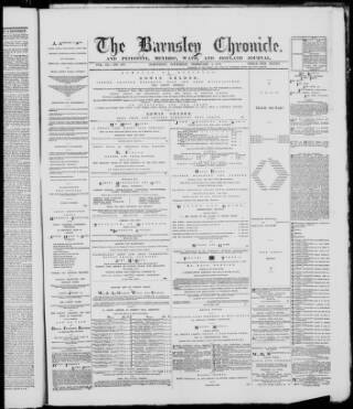 cover page of Barnsley Chronicle published on February 2, 1878
