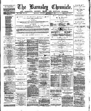 cover page of Barnsley Chronicle published on September 17, 1881