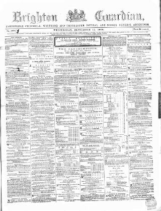 cover page of Brighton Guardian published on September 17, 1862