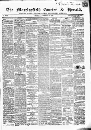 cover page of Macclesfield Courier and Herald published on November 2, 1839