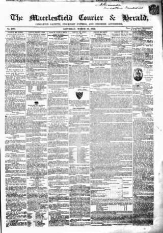 cover page of Macclesfield Courier and Herald published on March 19, 1842